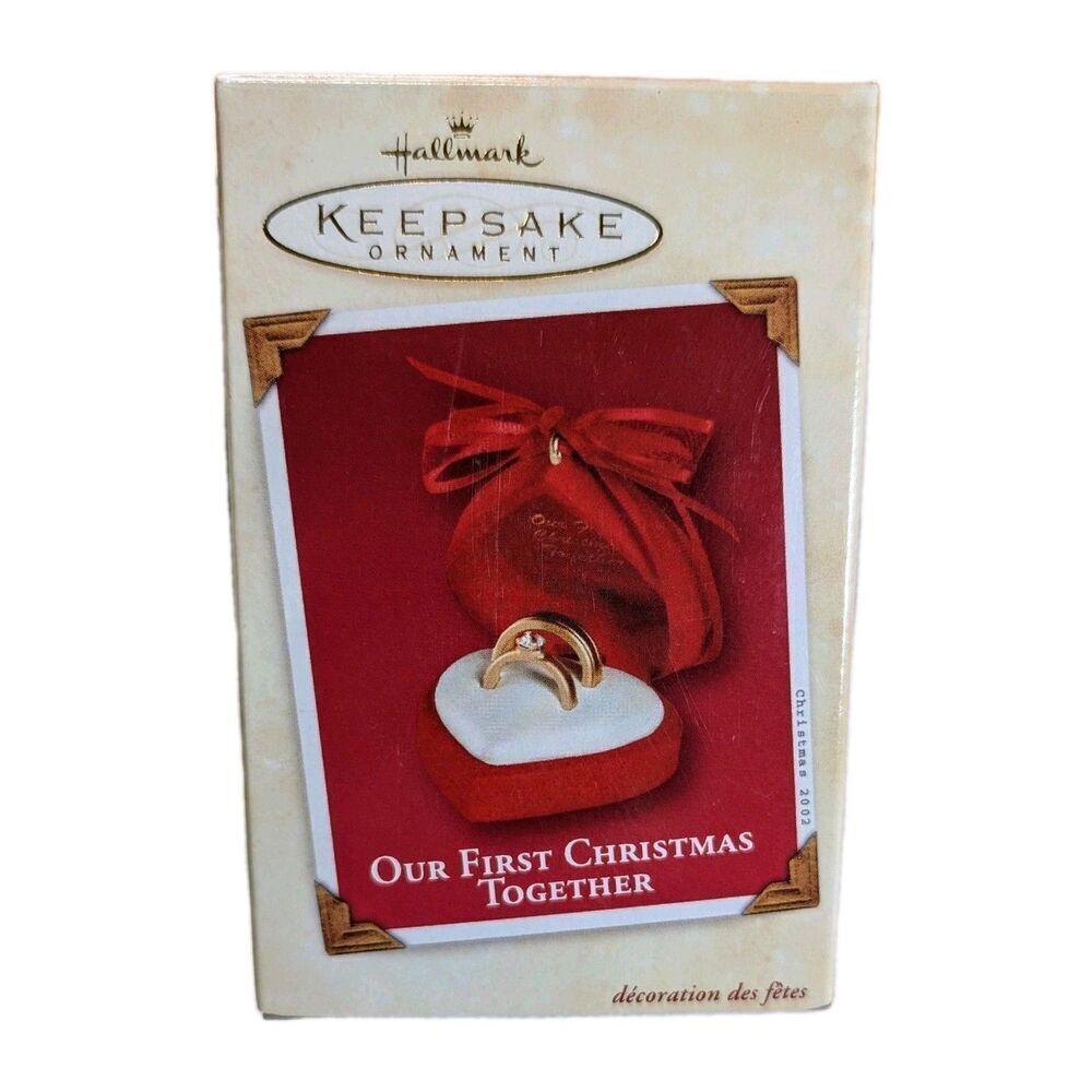 HALLMARK 2002 OUR FIRST CHRISTMAS TOGETHER Wedding Rings Red Box New!